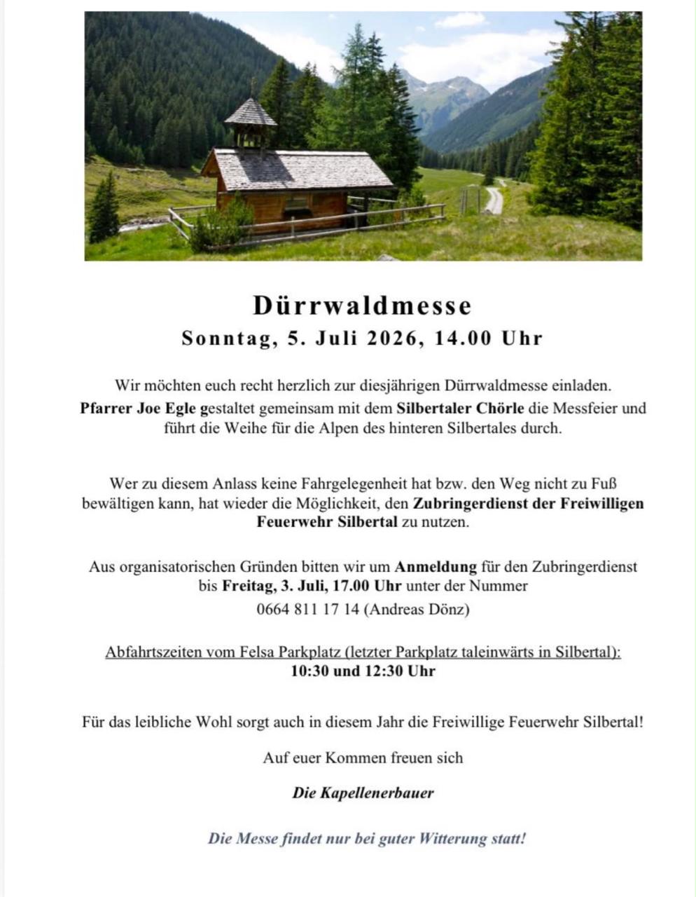 Messe Alpe Dürrwald